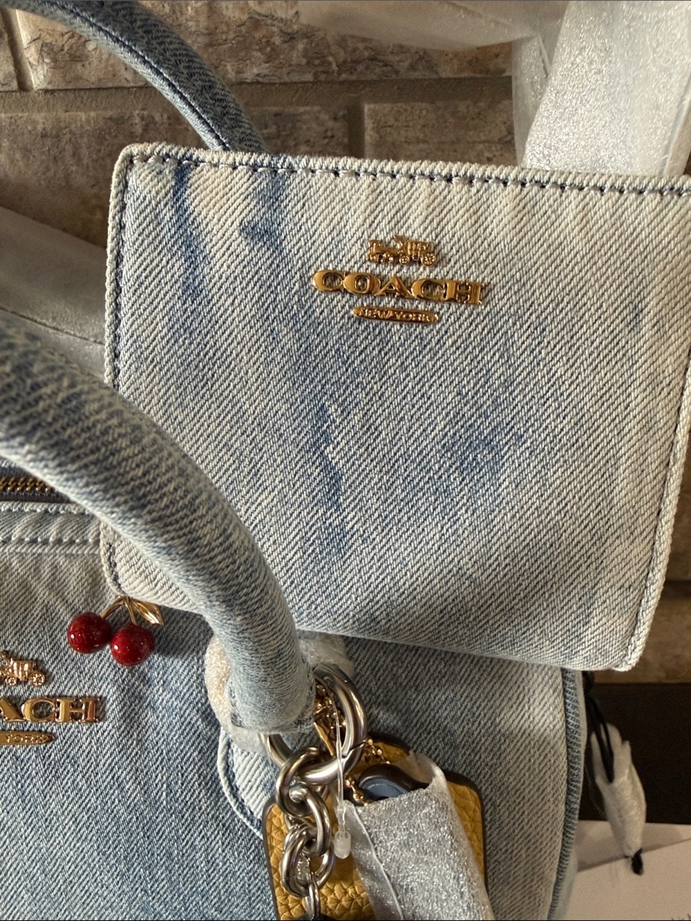 Coach Rowan in Loved Denim with Charms - Picture 2 of 11